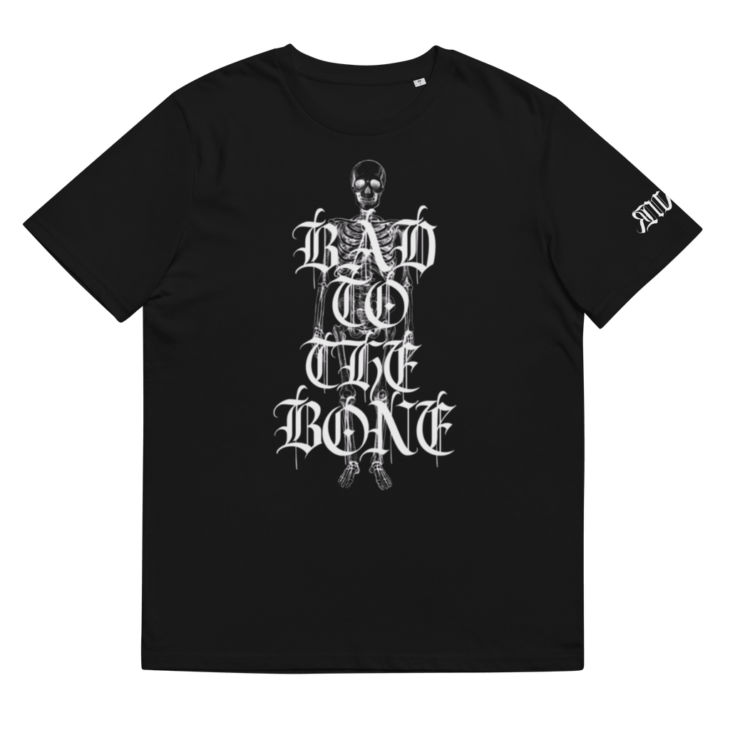 "Bad to the Bone" Unisex Bio - T-Shirt mit Rippkragen - rmnsz.store