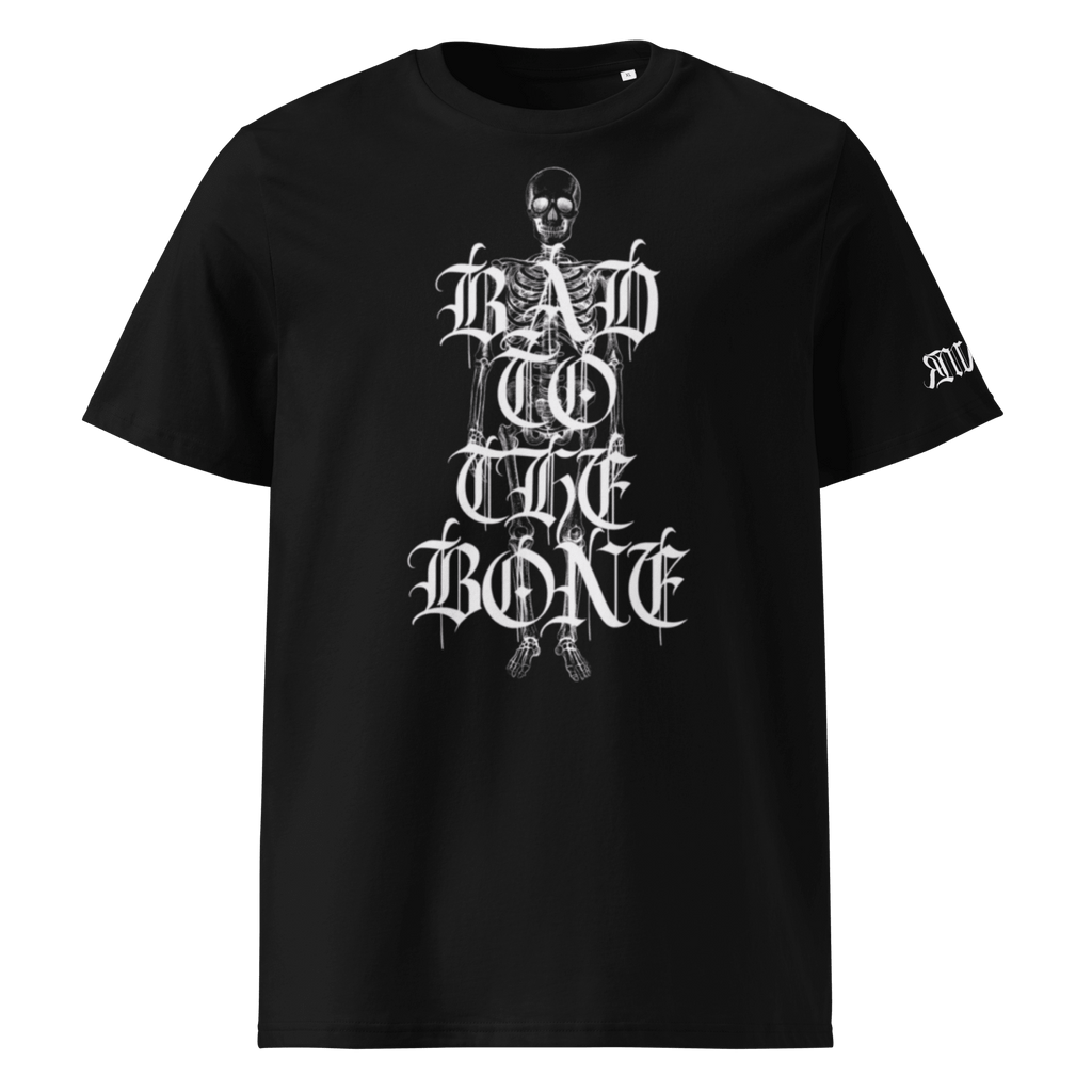 "Bad to the Bone" Unisex Bio - T-Shirt mit Rippkragen - rmnsz.store