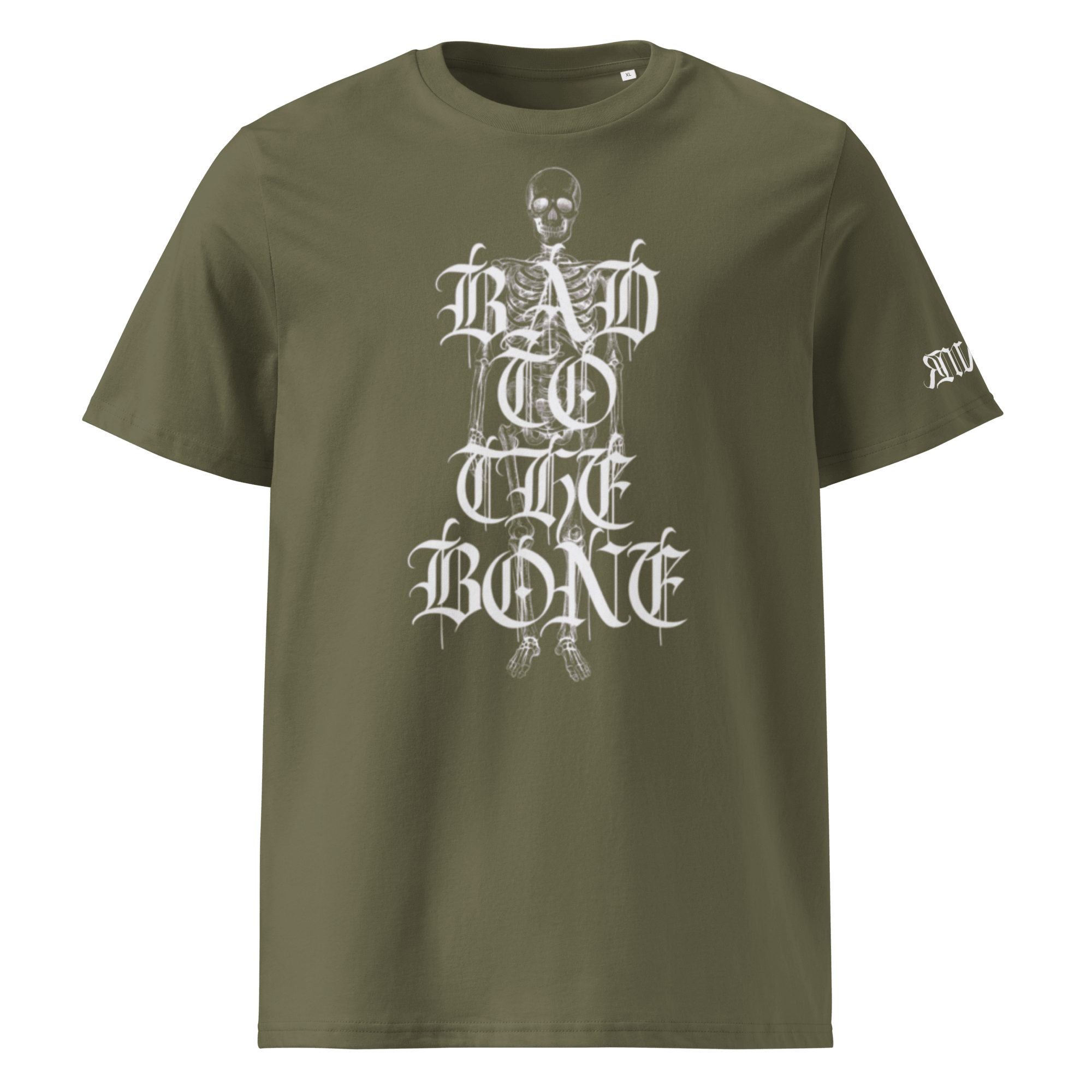"Bad to the Bone" Unisex Bio - T-Shirt mit Rippkragen - rmnsz.store