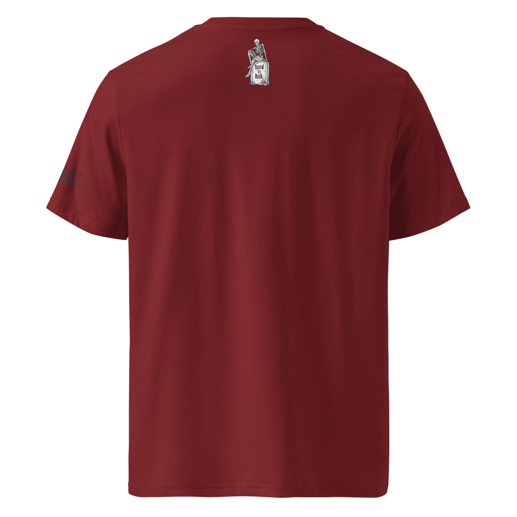 "Bad to the Bone" Unisex Bio - T-Shirt Weiss mit Rippkragen - rmnsz.store