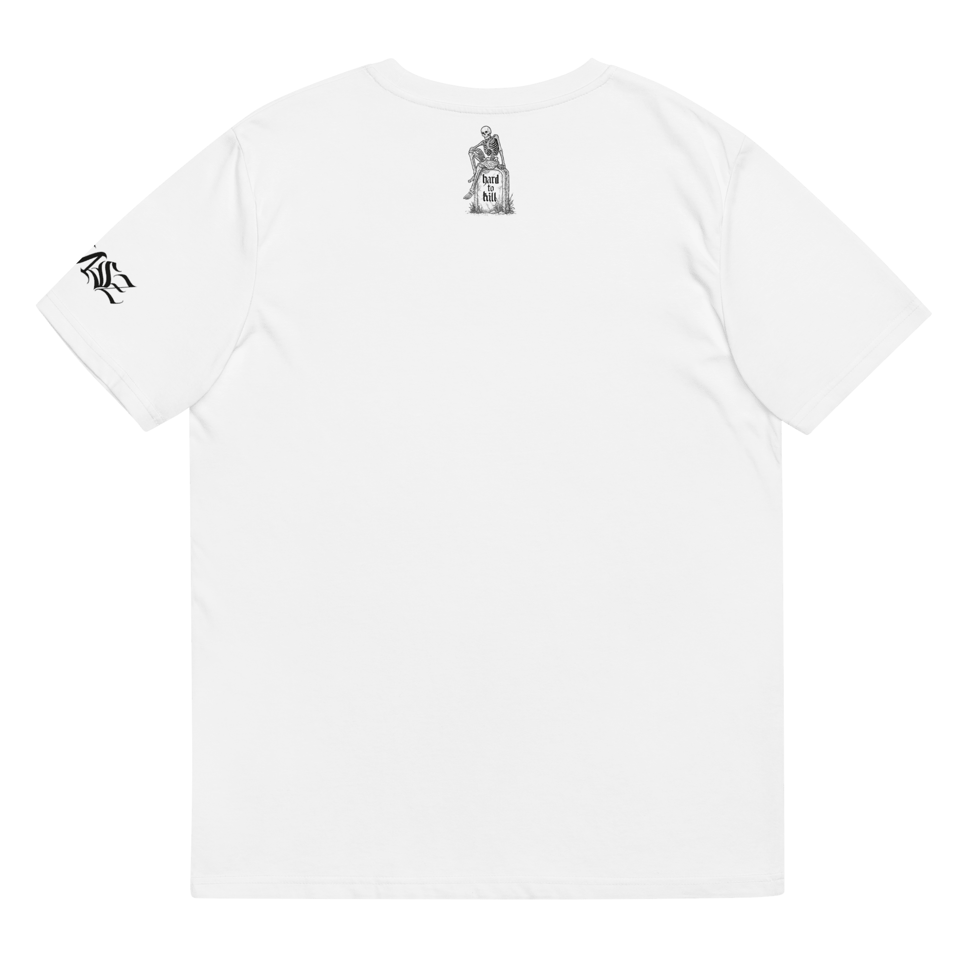 "Bad to the Bone" Unisex Bio - T-Shirt Weiss mit Rippkragen - rmnsz.store