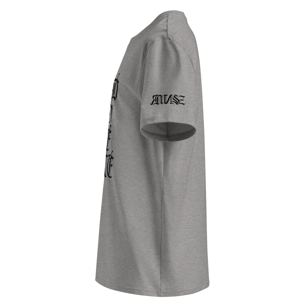 "Bad to the Bone" Unisex Bio - T-Shirt Weiss mit Rippkragen - rmnsz.store