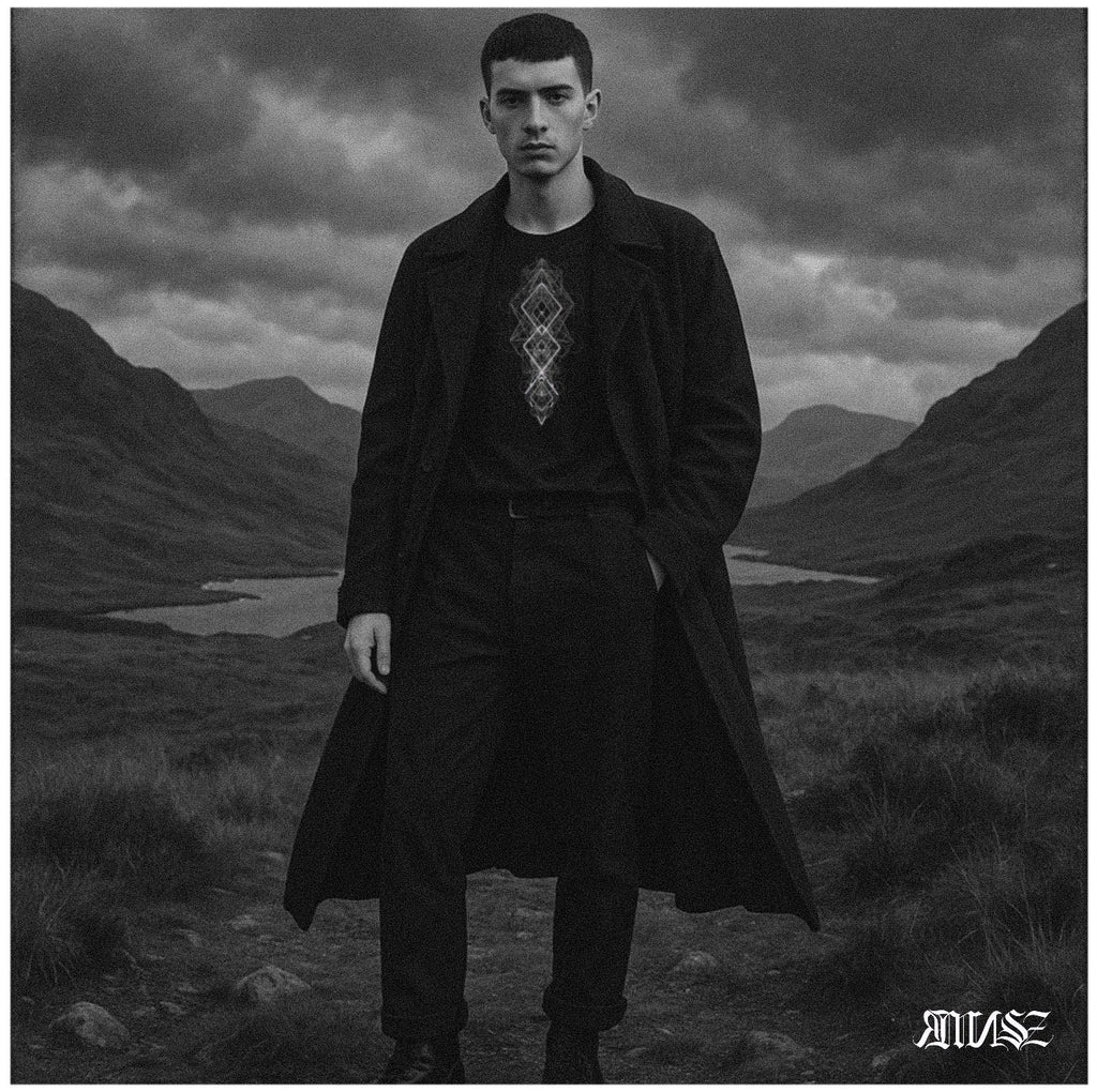 "Enigma" Unisex Bio - T-Shirt mit Rippkragen - rmnsz.store