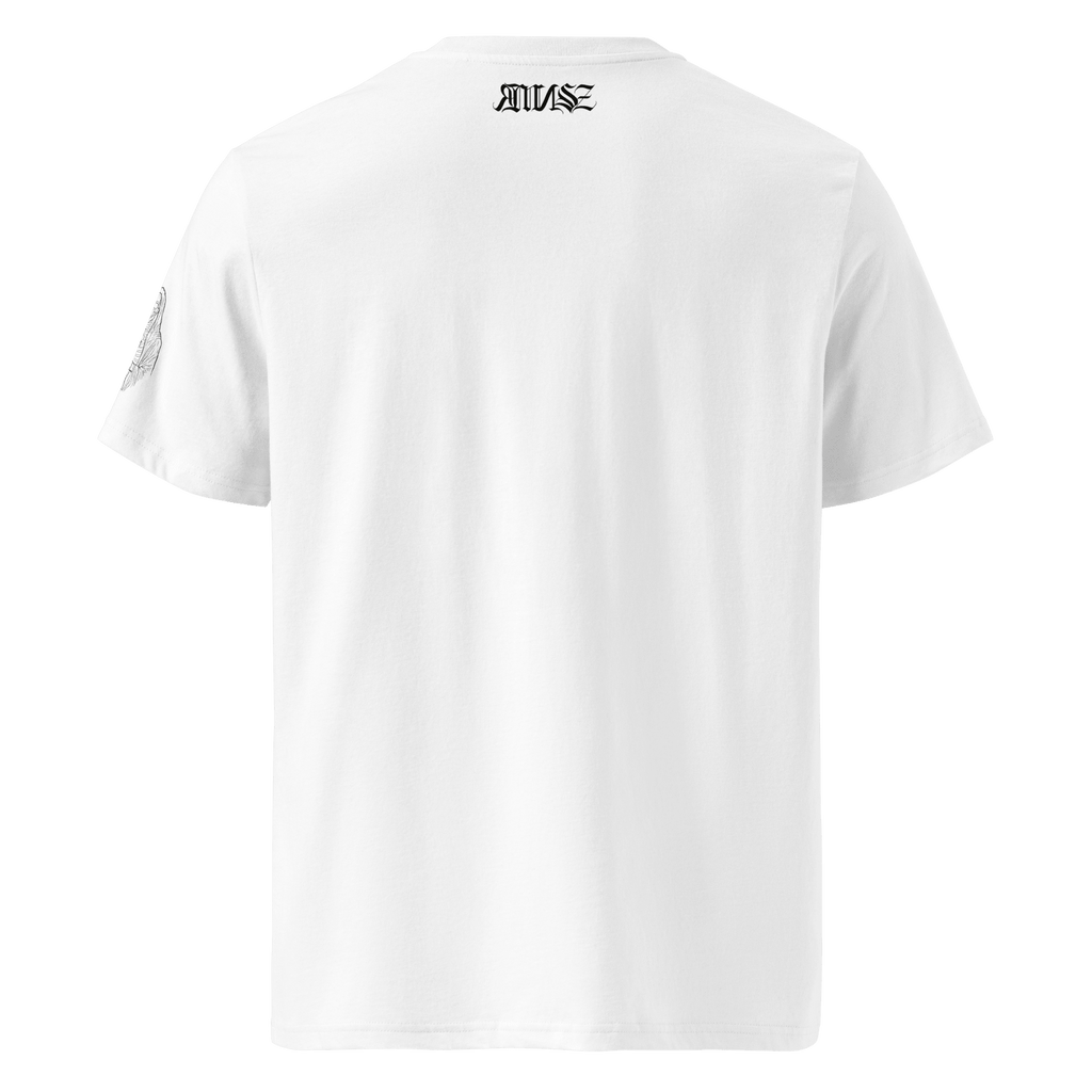 "Ghost" Unisex Bio - T-Shirt Weiss mit Rippkragen - rmnsz.store