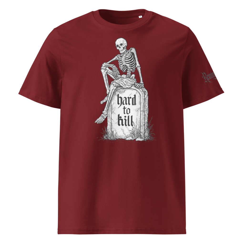 „Hard to Kill“ Unisex Bio - T-Shirt Weiss mit Rippkragen - rmnsz.store