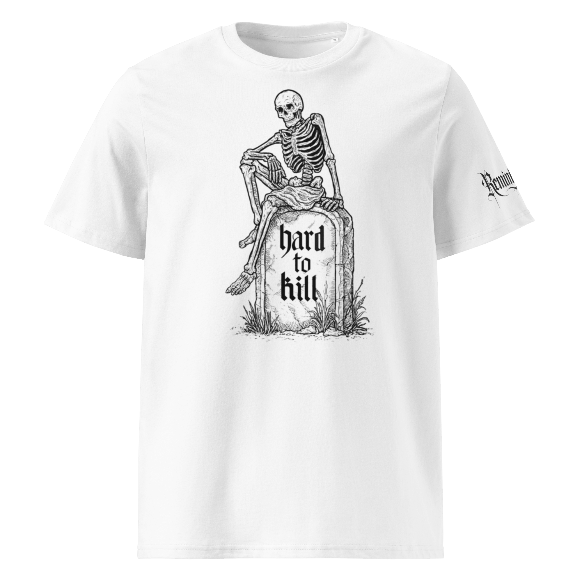 „Hard to Kill“ Unisex Bio - T-Shirt Weiss mit Rippkragen - rmnsz.store