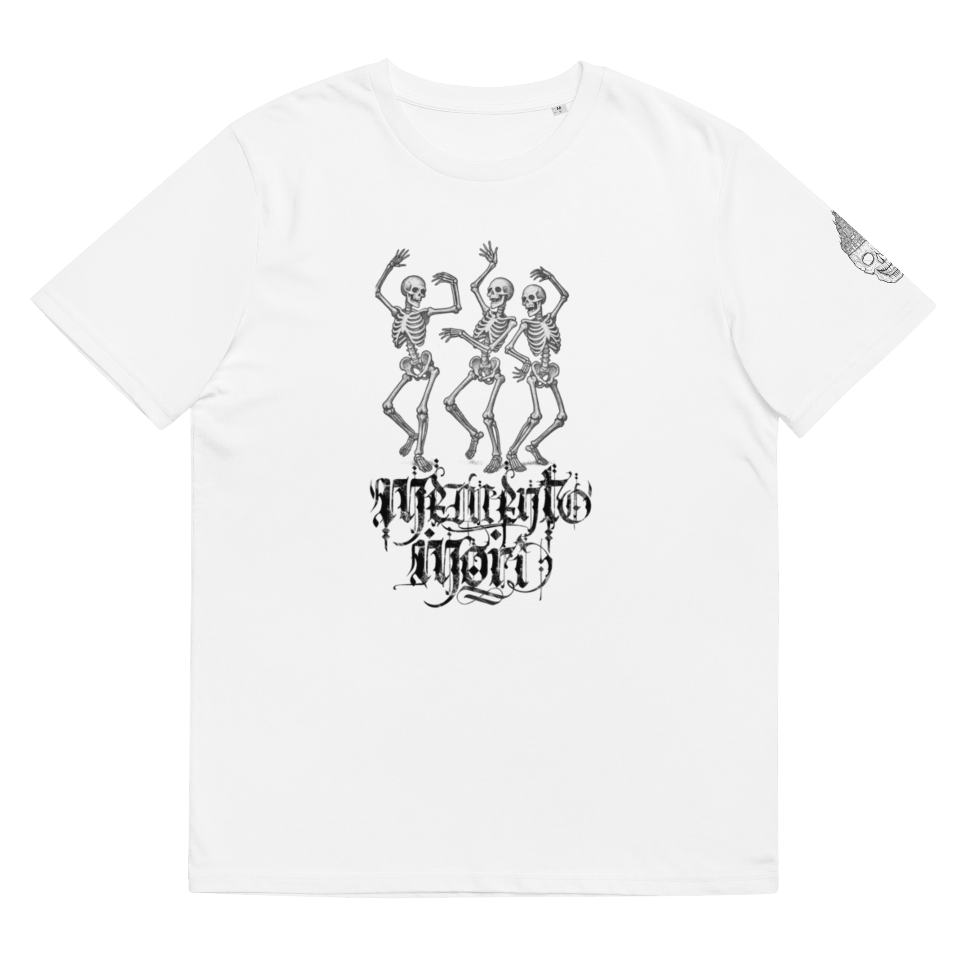 „M M“ Unisex Bio-T-Shirt Weiss mit Rippkragen - rmnsz.store