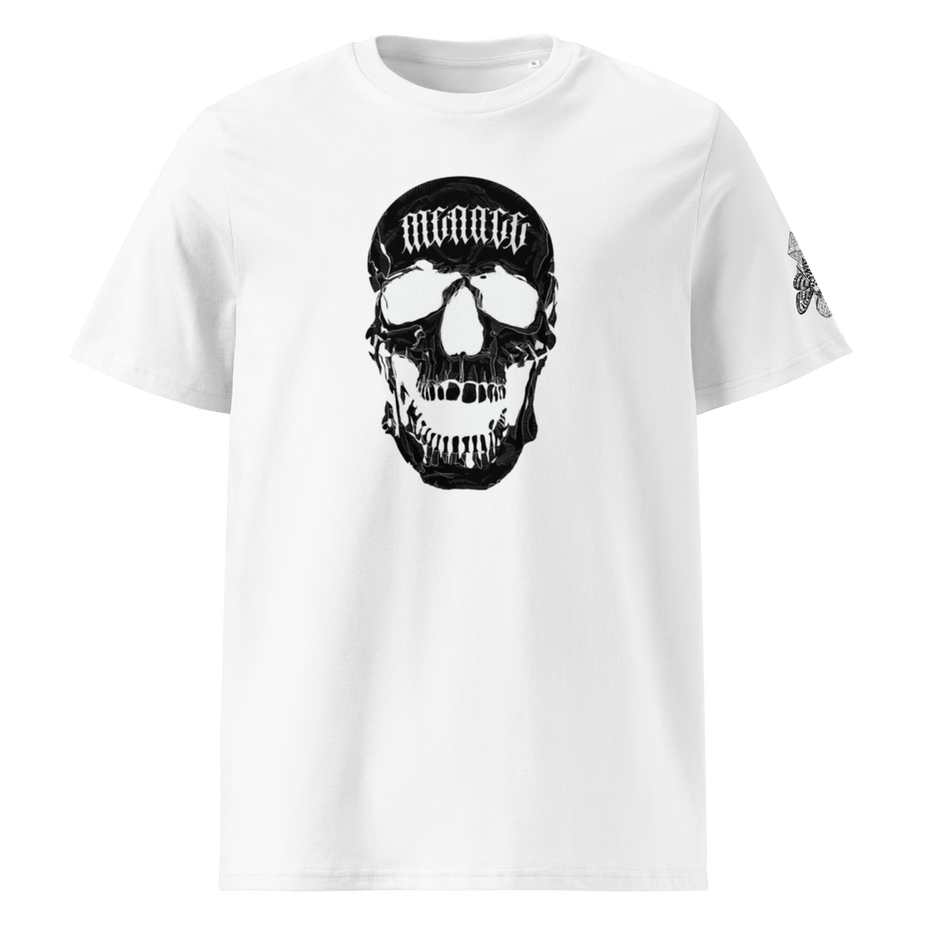 „Menace“ Unisex Bio - T-Shirt Weiss mit Rippkragen - rmnsz.store
