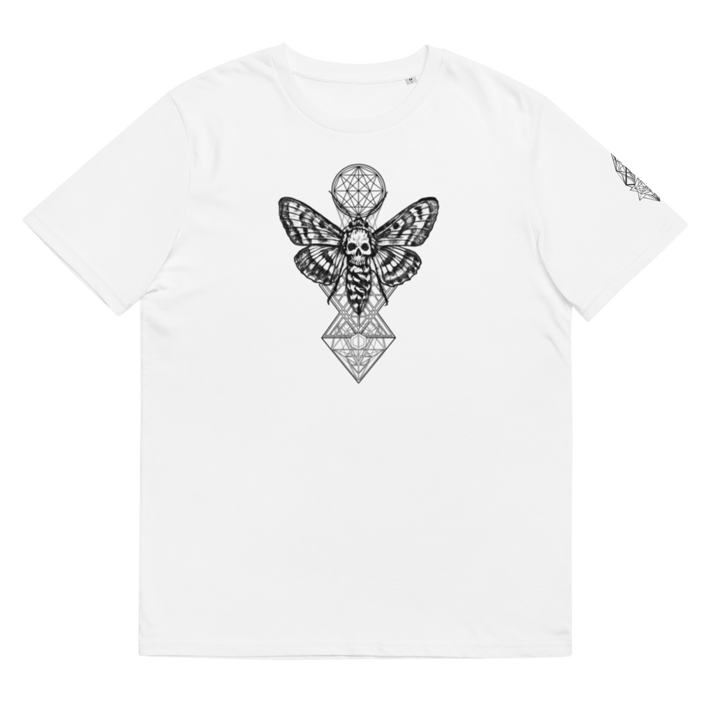 „Moth“ Unisex Bio - T-Shirt Weiss mit Rippkragen - rmnsz.store