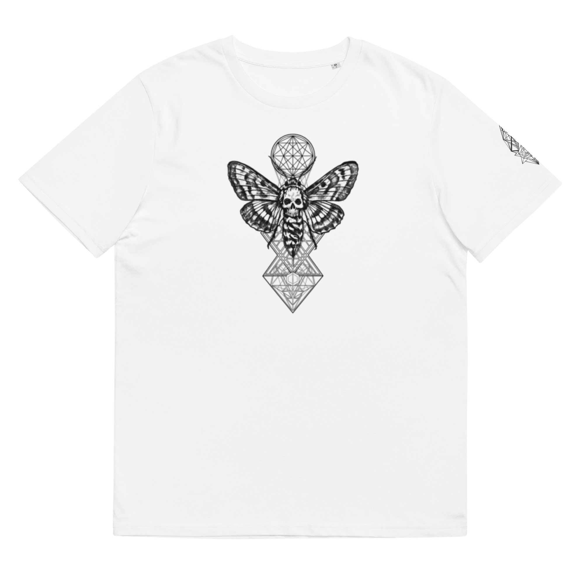 „Moth“ Unisex Bio - T-Shirt Weiss mit Rippkragen - rmnsz.store