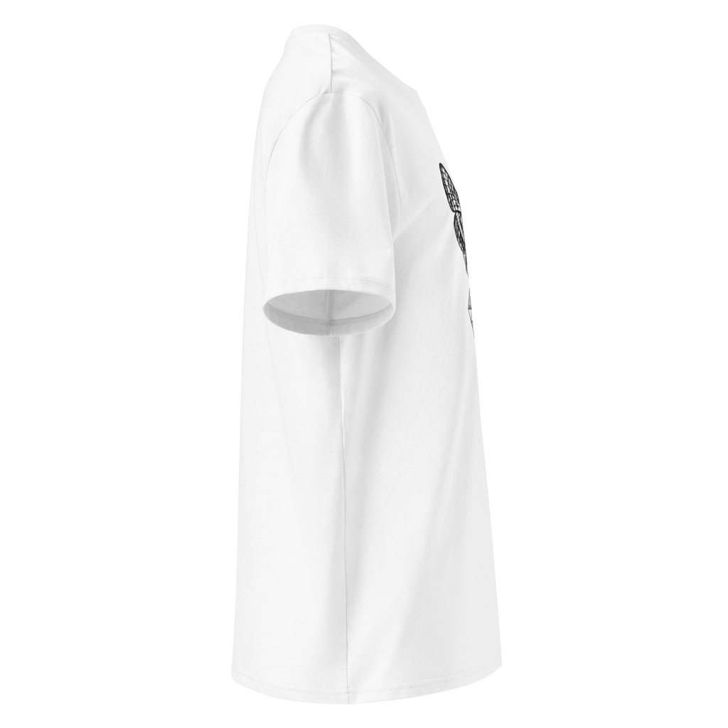 „Moth“ Unisex Bio - T-Shirt Weiss mit Rippkragen - rmnsz.store