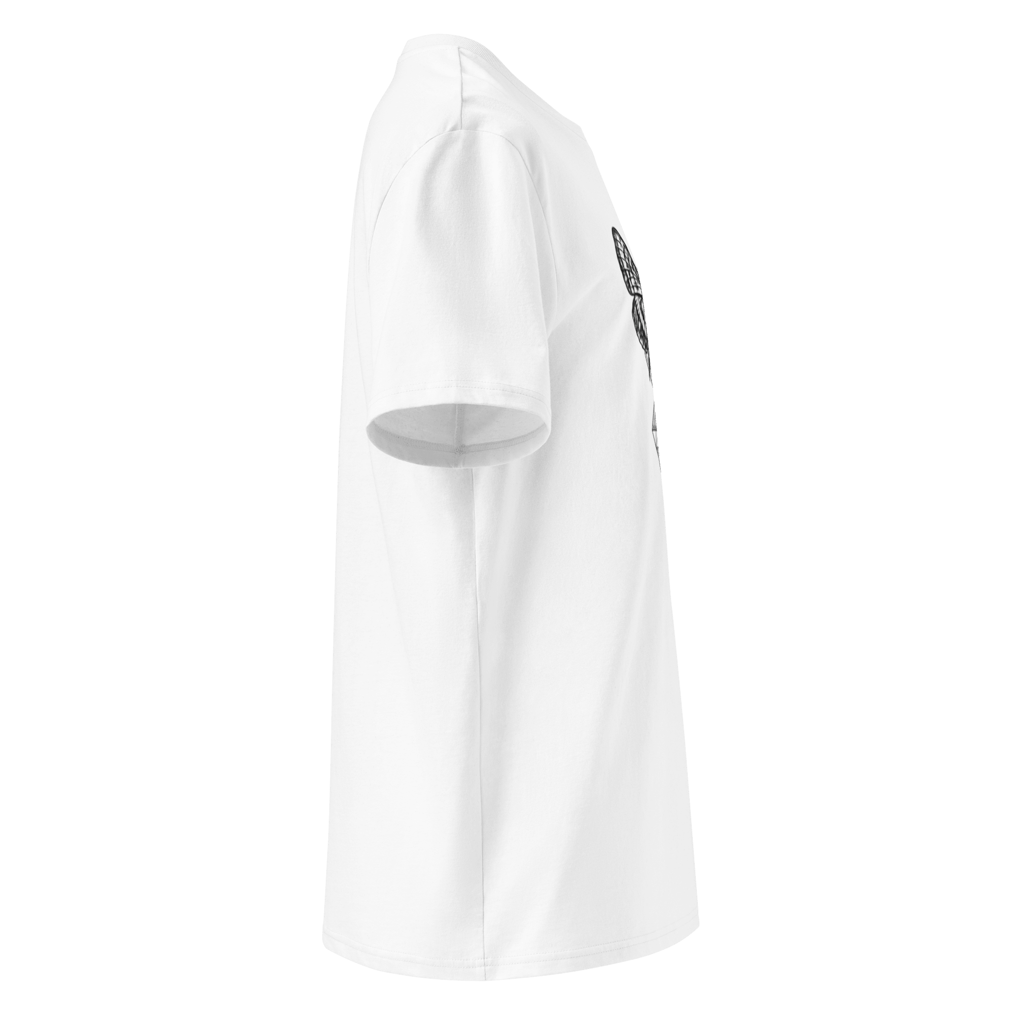 „Moth“ Unisex Bio - T-Shirt Weiss mit Rippkragen - rmnsz.store
