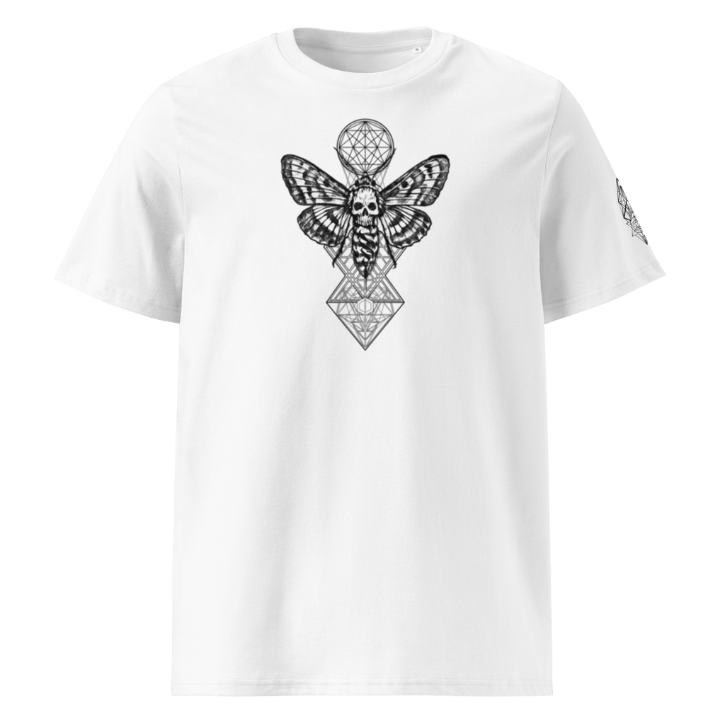 „Moth“ Unisex Bio - T-Shirt Weiss mit Rippkragen - rmnsz.store