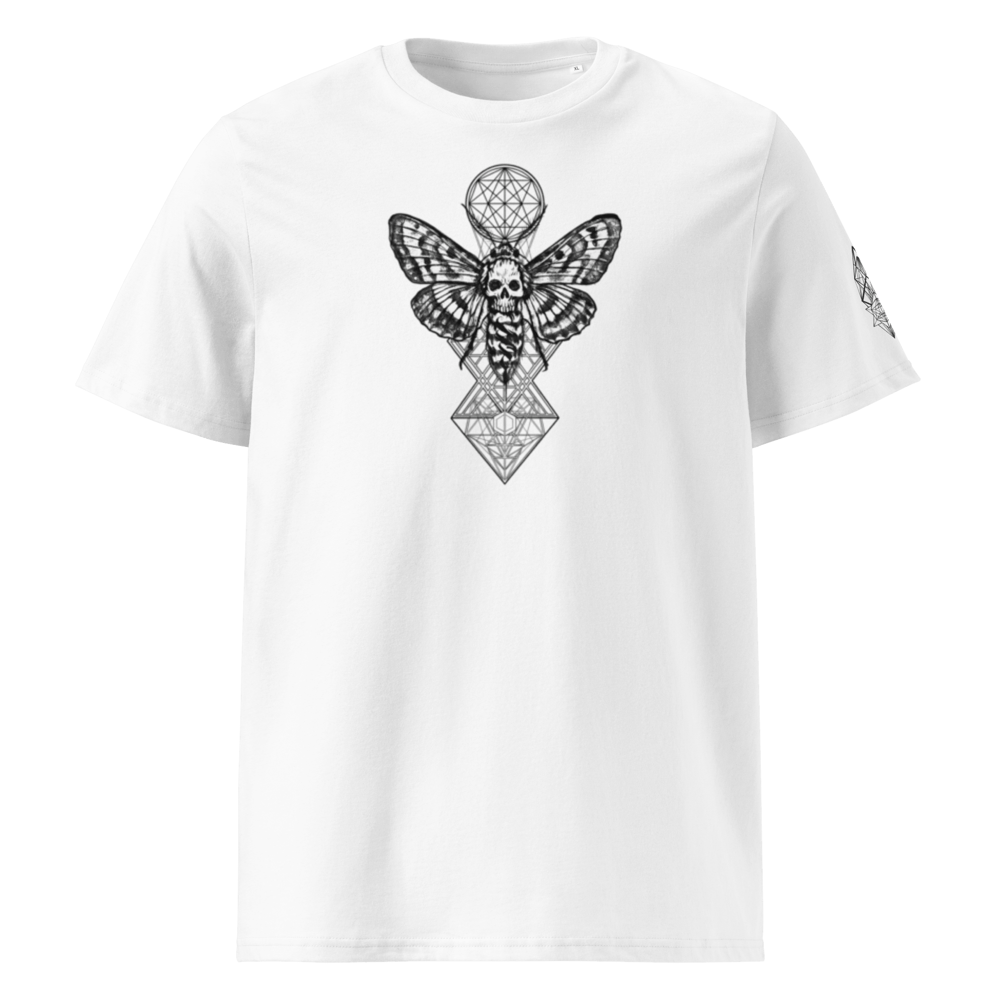„Moth“ Unisex Bio - T-Shirt Weiss mit Rippkragen - rmnsz.store