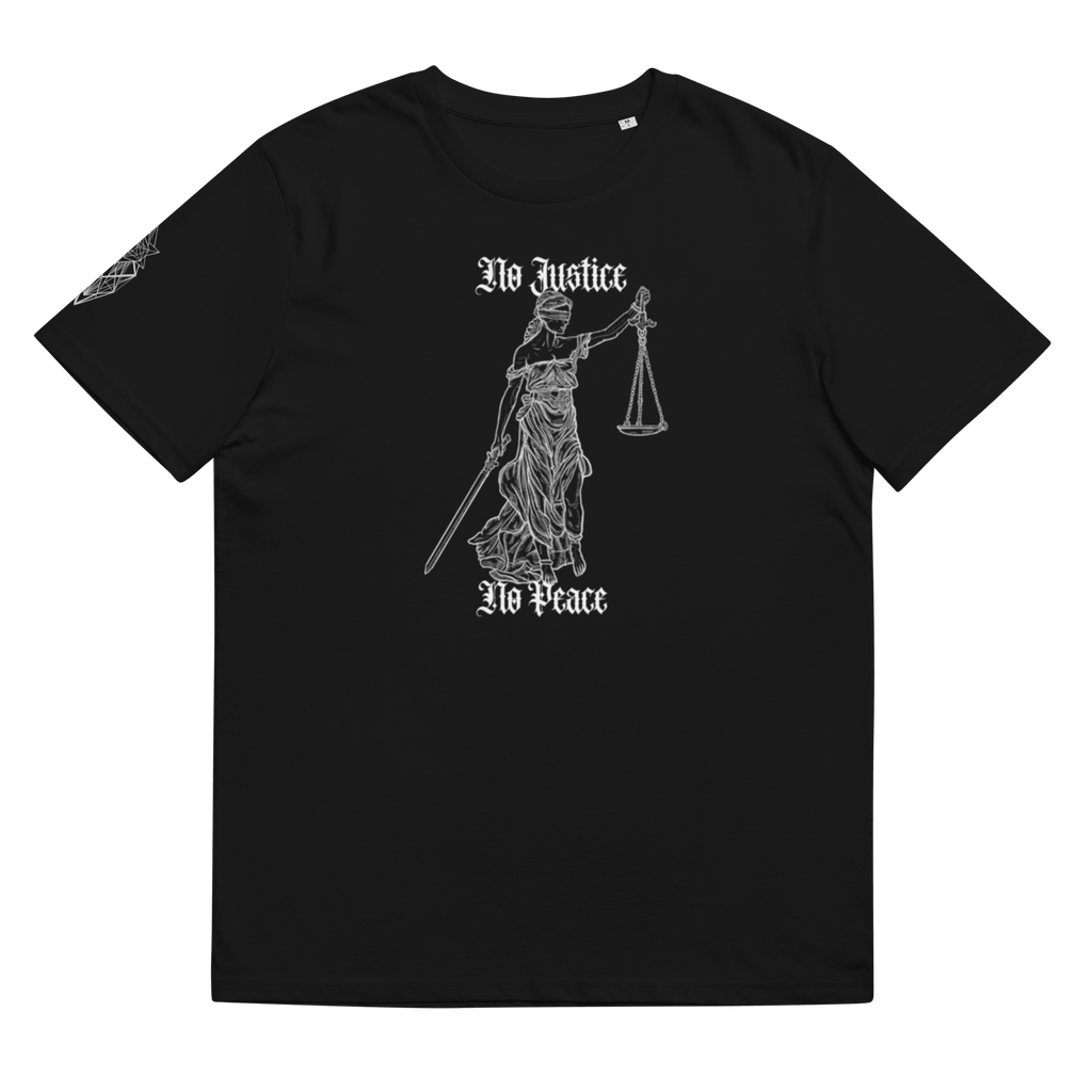 „No Justice“ Unisex Bio - T-Shirt mit Rippkragen - rmnsz.store