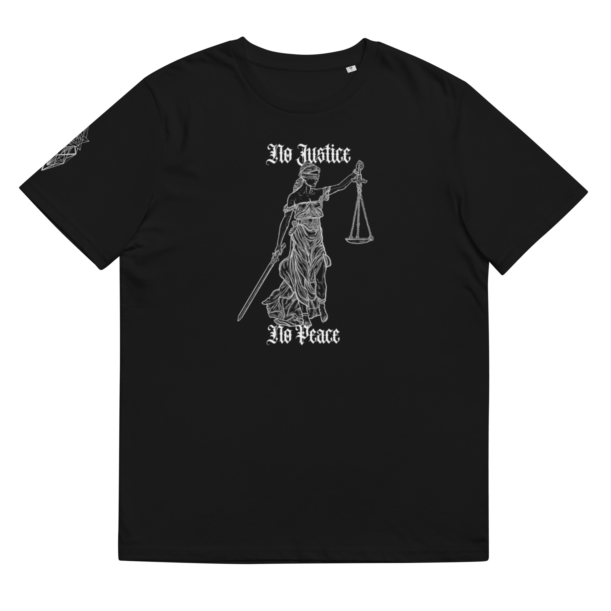 „No Justice“ Unisex Bio - T-Shirt mit Rippkragen - rmnsz.store