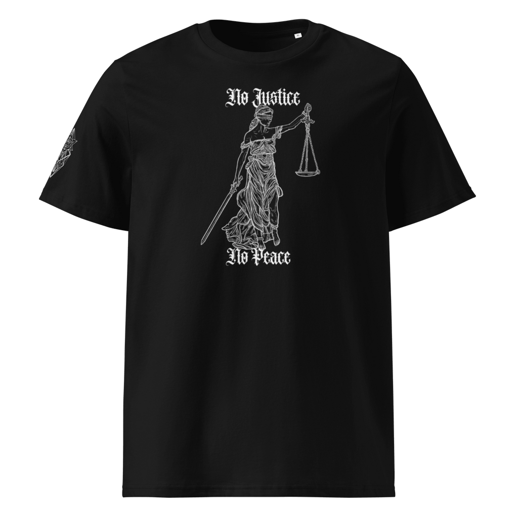 „No Justice“ Unisex Bio - T-Shirt mit Rippkragen - rmnsz.store
