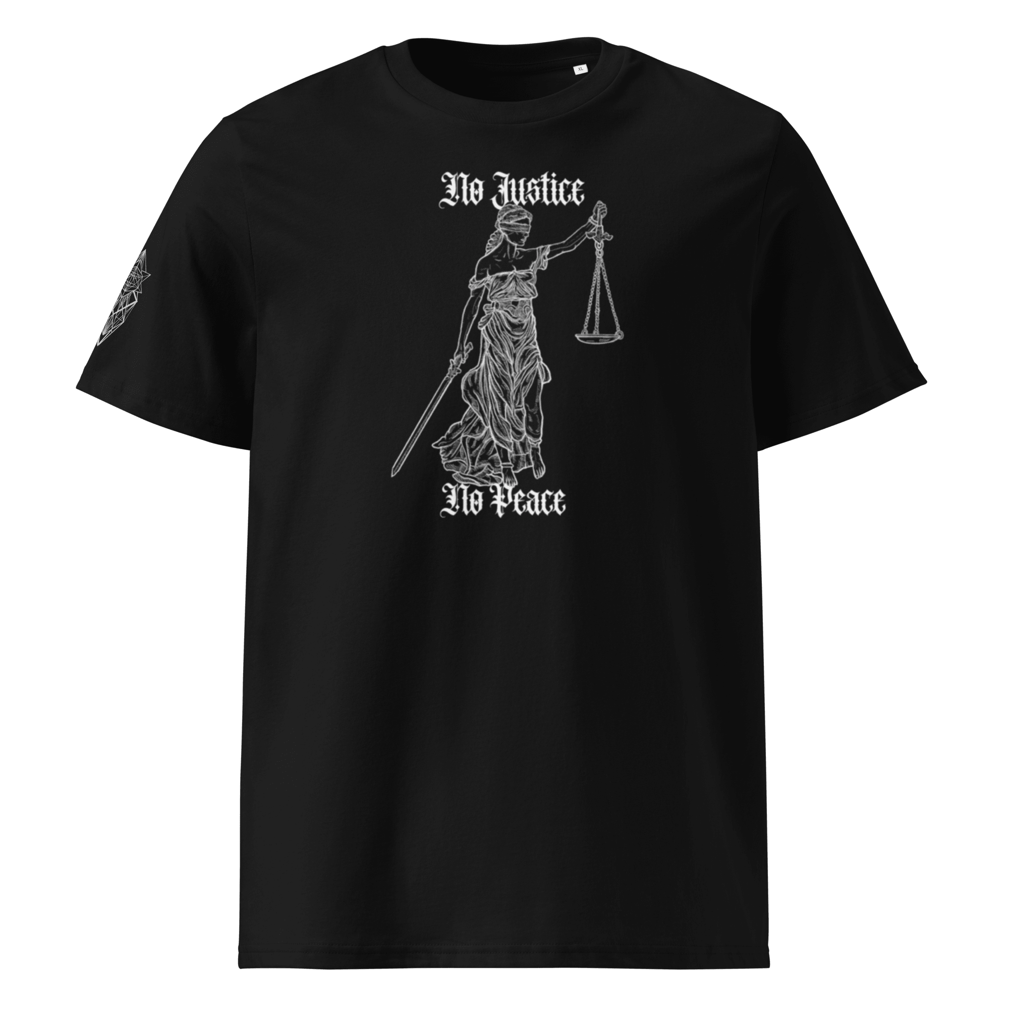 „No Justice“ Unisex Bio - T-Shirt mit Rippkragen - rmnsz.store