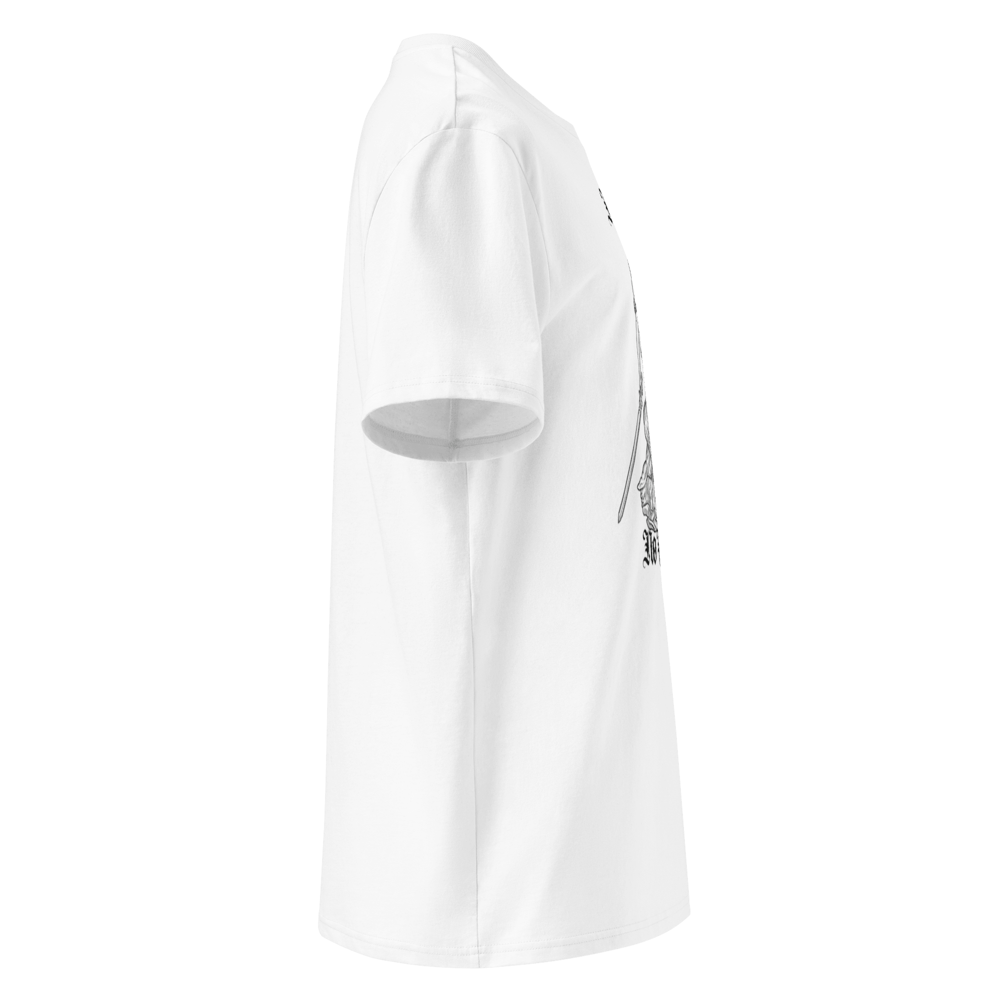 „No Justice“ Unisex Bio - T-Shirt Weiss mit Rippkragen - rmnsz.store