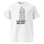 "Para Bellum" Unisex Bio - T-Shirt Weiss mit Rippkragen - rmnsz.store