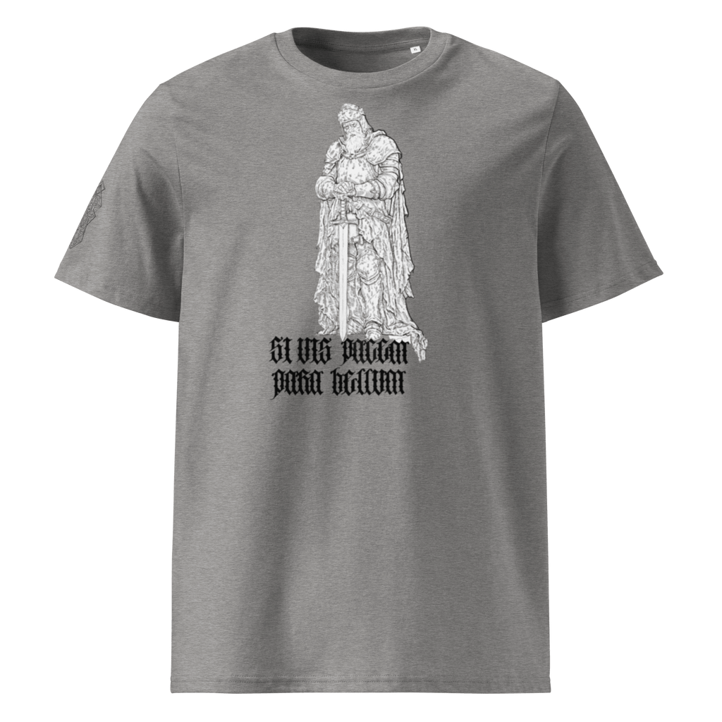 "Para Bellum" Unisex Bio - T-Shirt Weiss mit Rippkragen - rmnsz.store