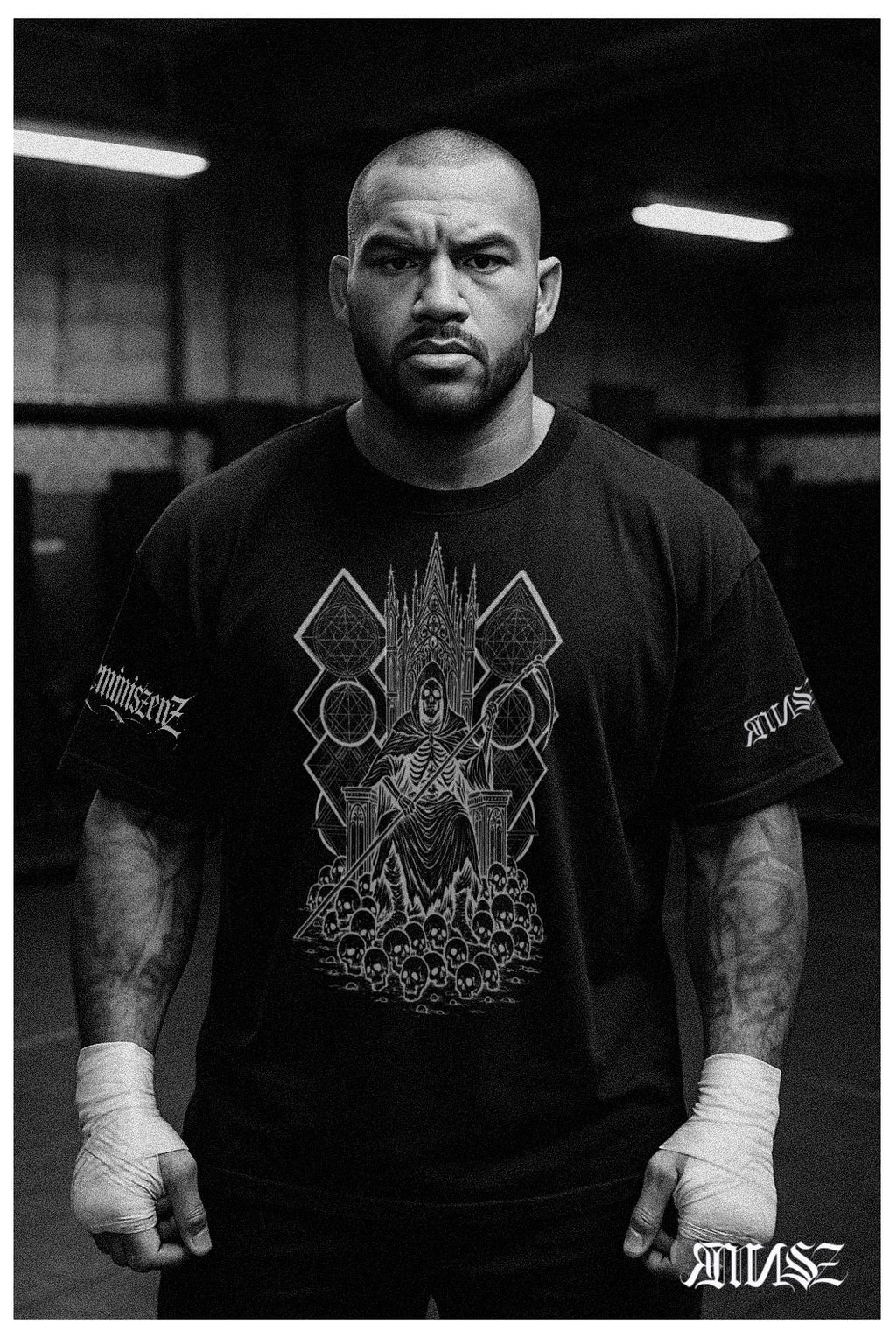 "Reaper* Unisex Bio - T-Shirt mit Rippkragen - rmnsz.store