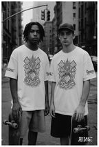 "Reaper" Unisex Bio - T-Shirt Weiss mit Rippkragen - rmnsz.store