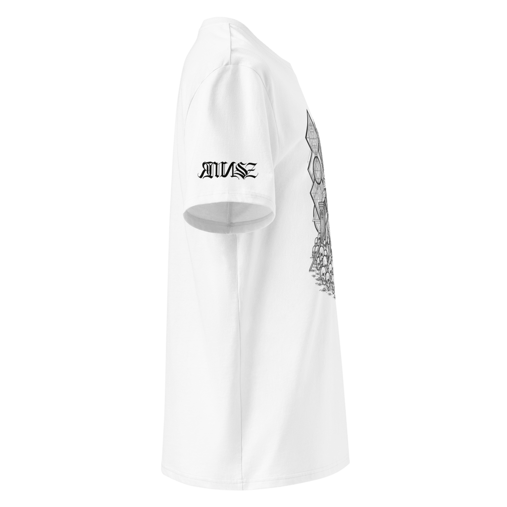 "Reaper" Unisex Bio - T-Shirt Weiss mit Rippkragen - rmnsz.store