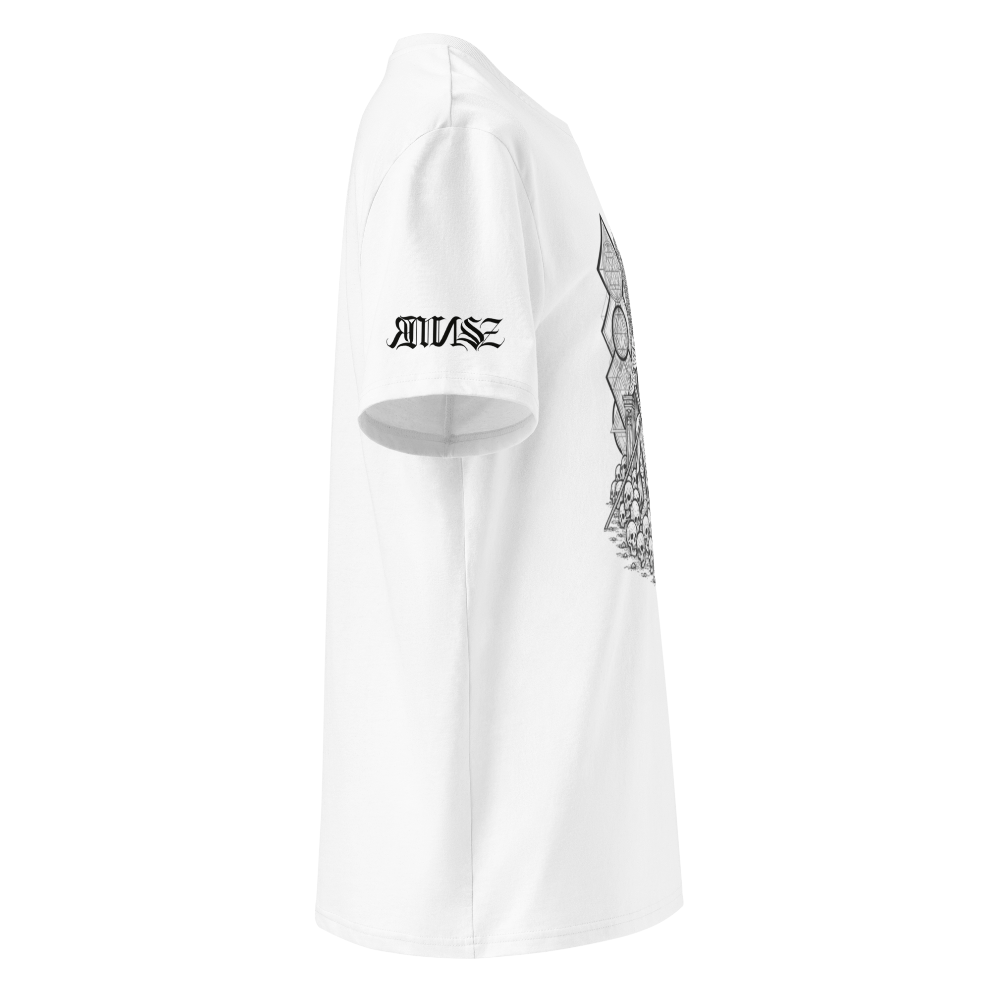 "Reaper" Unisex Bio - T-Shirt Weiss mit Rippkragen - rmnsz.store