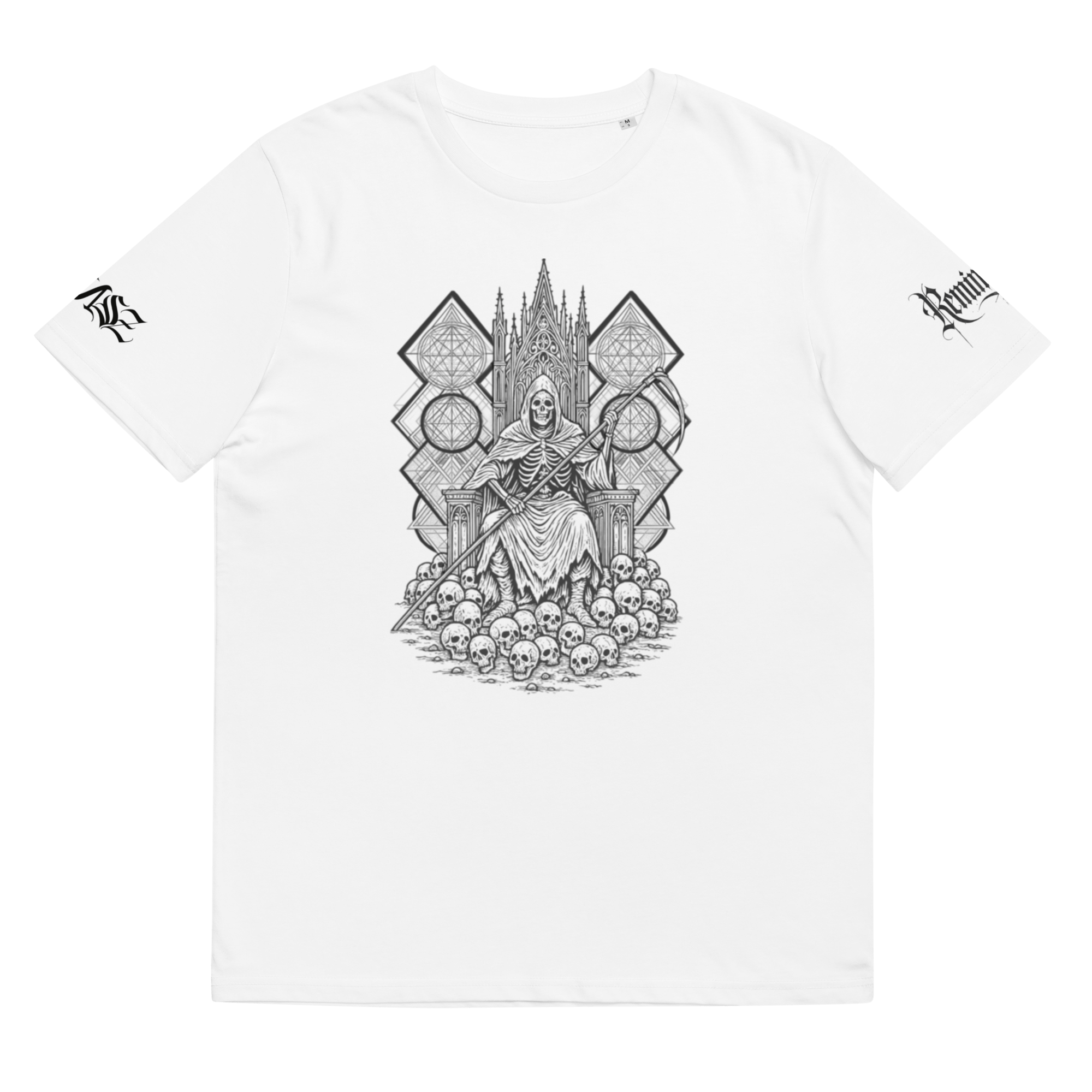 "Reaper" Unisex Bio - T-Shirt Weiss mit Rippkragen - rmnsz.store