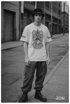 "Reaper" Unisex Bio - T-Shirt Weiss mit Rippkragen - rmnsz.store