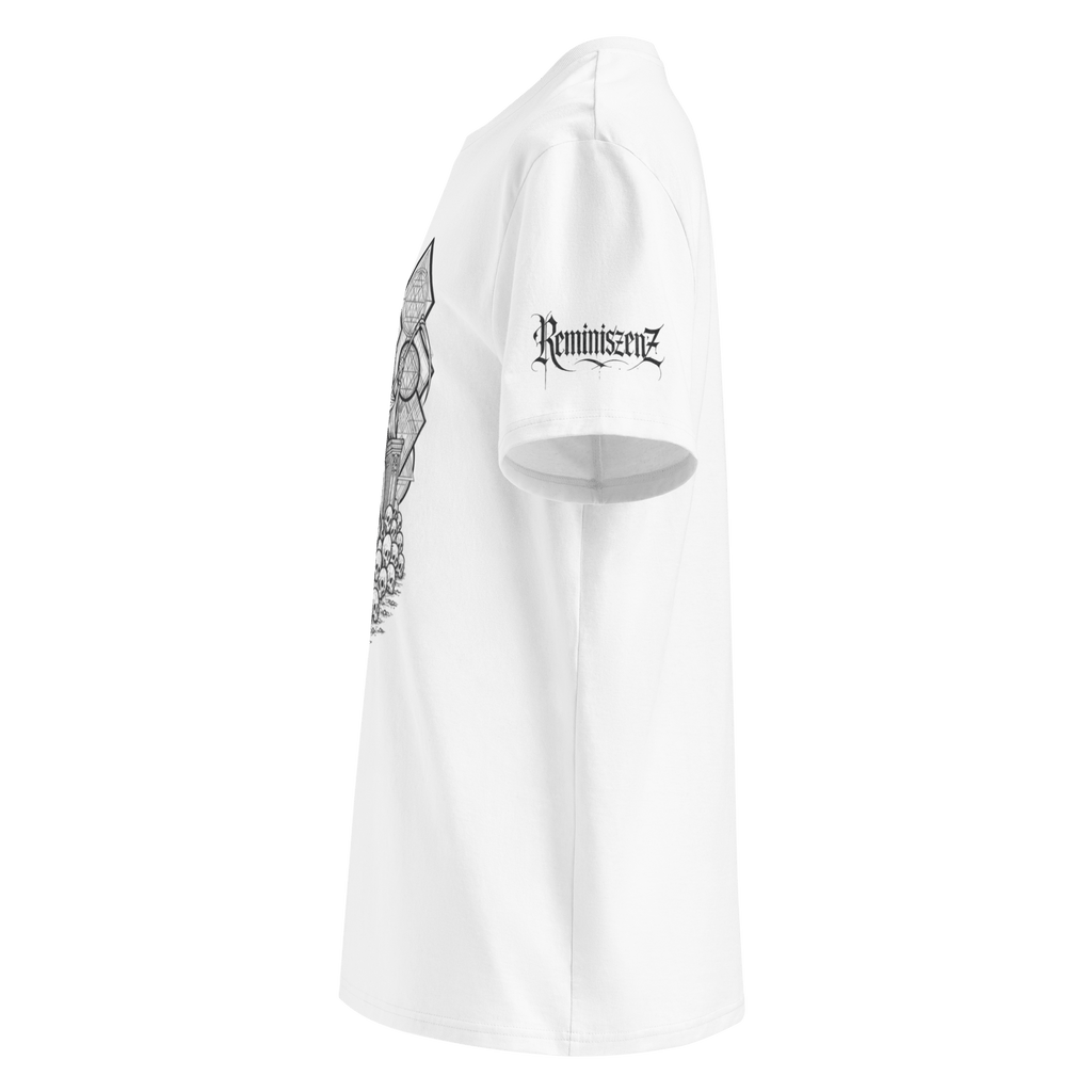 "Reaper" Unisex Bio - T-Shirt Weiss mit Rippkragen - rmnsz.store