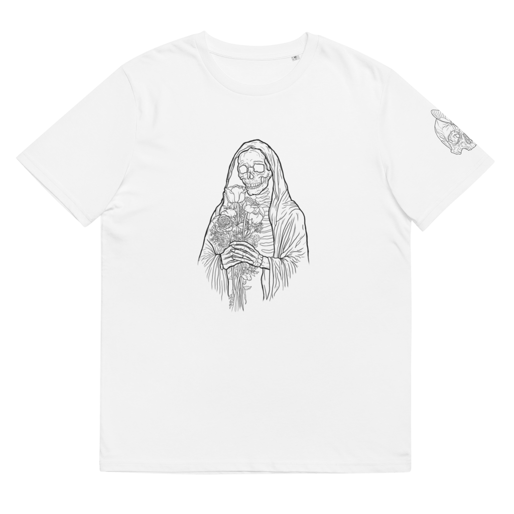 "Solitude" Unisex Bio - T-Shirt Weiss mit Rippkragen - rmnsz.store