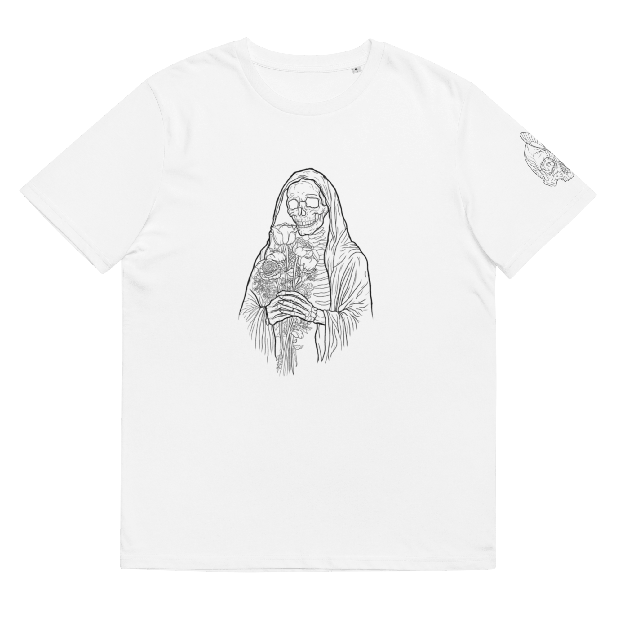 "Solitude" Unisex Bio - T-Shirt Weiss mit Rippkragen - rmnsz.store