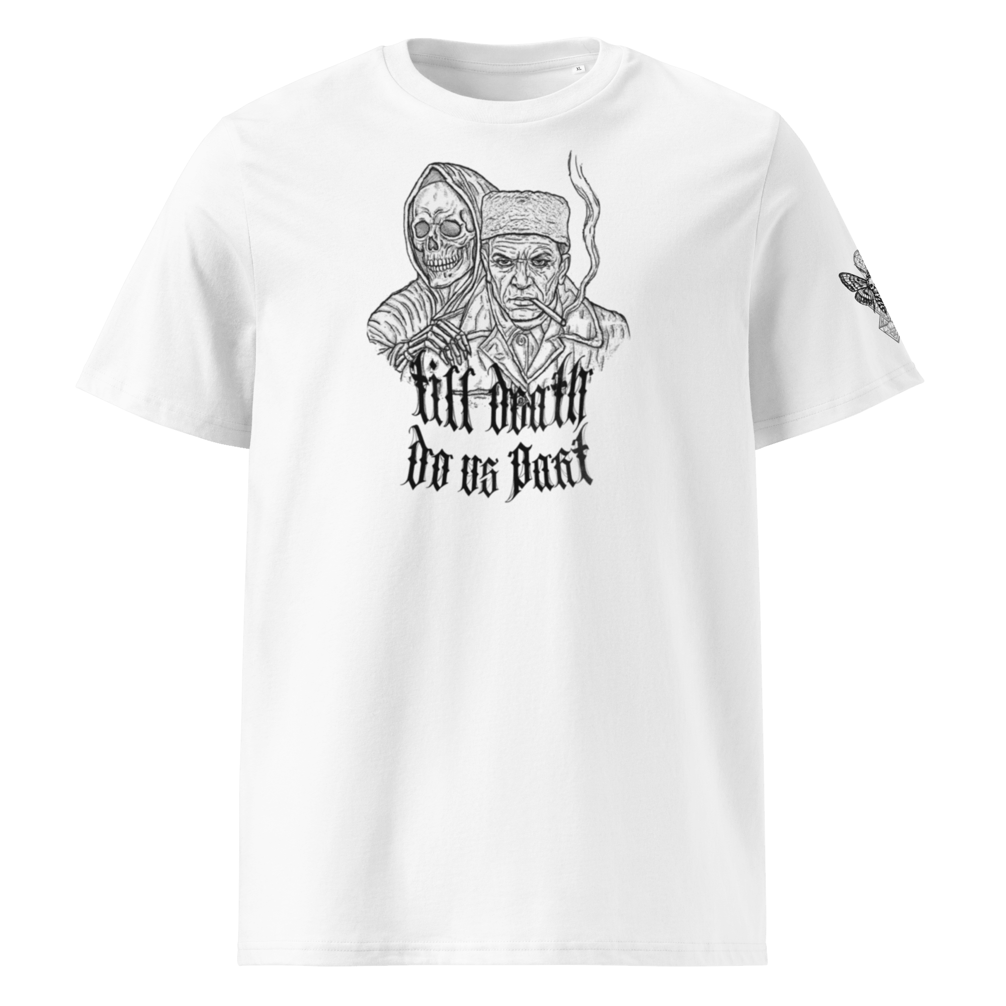 „Till Death do us Part“ Unisex Bio - T-Shirt Weiss mit Rippkragen - rmnsz.store